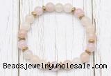 CGB8455 8mm pink aventurine, rose quartz & hematite power beads bracelet