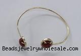 CGB850 10mm flat round agate gemstone bangles wholesale