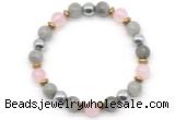 CGB8519 8mm rose quartz, labradorite & hematite energy bracelet