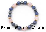 CGB8524 8mm rose quartz, lapis lazuli & hematite energy bracelet