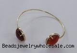 CGB855 15mm flat round agate gemstone bangles wholesale