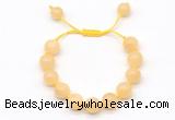 CGB8553 12mm round honey jade adjustable macrame bracelets