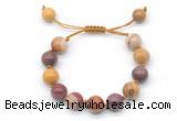 CGB8560 12mm round mookaite adjustable macrame bracelets