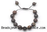 CGB8562 12mm round bronzite adjustable macrame bracelets