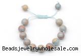 CGB8580 12mm round serpentine jasper adjustable macrame bracelets