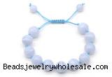 CGB8604 12mm round blue lace agate adjustable macrame bracelets