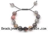 CGB8605 12mm round Botswana agate adjustable macrame bracelets