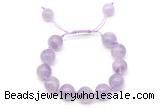 CGB8618 12mm round lavender amethyst adjustable macrame bracelets