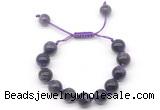 CGB8621 12mm round grade AB amethyst adjustable macrame bracelets