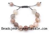 CGB8626 12mm round moonstone adjustable macrame bracelets