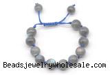 CGB8628 12mm round labradorite adjustable macrame bracelets