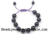 CGB8636 12mm round purple tiger eye adjustable macrame bracelets