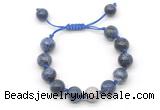 CGB8645 12mm round sodalite adjustable macrame bracelets