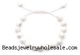 CGB8651 8mm,10mm round white howlite adjustable macrame bracelets