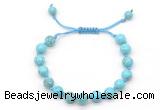 CGB8652 8mm,10mm round blue howlite adjustable macrame bracelets