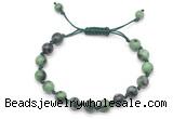 CGB8658 8mm,10mm round ruby zoisite adjustable macrame bracelets