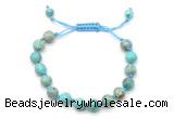 CGB8671 8mm,10mm round blue sea sediment jasper adjustable macrame bracelets