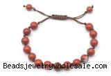 CGB8678 8mm,10mm round red jasper adjustable macrame bracelets