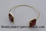 CGB868 15*15mm square agate gemstone bangles wholesale