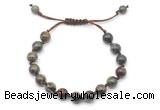 CGB8680 8mm,10mm round dragon blood jasper adjustable macrame bracelets