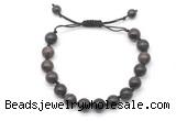 CGB8682 8mm,10mm round coffee jasper adjustable macrame bracelets