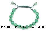 CGB8701 8mm,10mm round green agate adjustable macrame bracelets