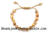 CGB8725 8mm,10mm round golden tiger eye adjustable macrame bracelets