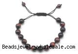 CGB8728 8mm,10mm round red tiger eye adjustable macrame bracelets