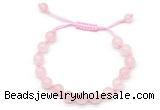 CGB8741 8mm,10mm round rose quartz adjustable macrame bracelets