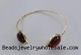 CGB875 15*20mm flat teardrop agate gemstone bangles wholesale