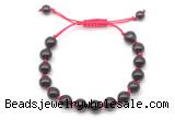 CGB8750 8mm,10mm round garnet adjustable macrame bracelets