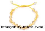 CGB8751 8mm,10mm round citrine adjustable macrame bracelets