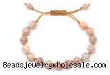 CGB8752 8mm,10mm round sunstone adjustable macrame bracelets