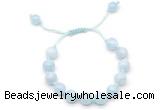 CGB8758 8mm,10mm round aquamarine adjustable macrame bracelets