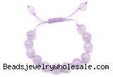 CGB8759 8mm,10mm round lavender amethyst adjustable macrame bracelets