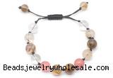 CGB8761 8mm,10mm round cherry quartz adjustable macrame bracelets