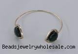 CGB877 15*20mm flat teardrop agate gemstone bangles wholesale