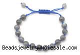 CGB8776 8mm,10mm round grade A labradorite adjustable macrame bracelets