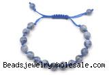 CGB8778 8mm,10mm round blue spot stone adjustable macrame bracelets