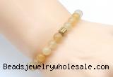 CGB8835 8mm, 10mm yellow aventurine & drum hematite power beads bracelets