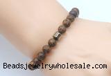 CGB8839 8mm, 10mm elephant skin jasper & drum hematite power beads bracelets