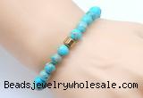 CGB8842 8mm, 10mm blue sea sediment jasper & drum hematite power beads bracelets