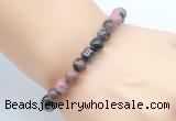 CGB8846 8mm, 10mm rhodonite & drum hematite power beads bracelets