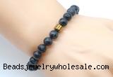 CGB8850 8mm, 10mm black labradorite & drum hematite power beads bracelets