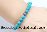 CGB8856 8mm, 10mm turquoise & drum hematite power beads bracelets