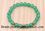 CGB8862 8mm, 10mm green agate, drum & rondelle hematite beaded bracelets