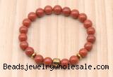 CGB8867 8mm, 10mm red jasper, drum & rondelle hematite beaded bracelets