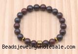 CGB8868 8mm, 10mm brecciated jasper, drum & rondelle hematite beaded bracelets