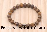 CGB8869 8mm, 10mm elephant skin jasper, drum & rondelle hematite beaded bracelets