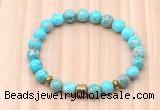 CGB8872 8mm, 10mm blue sea sediment jasper, drum & rondelle hematite beaded bracelets